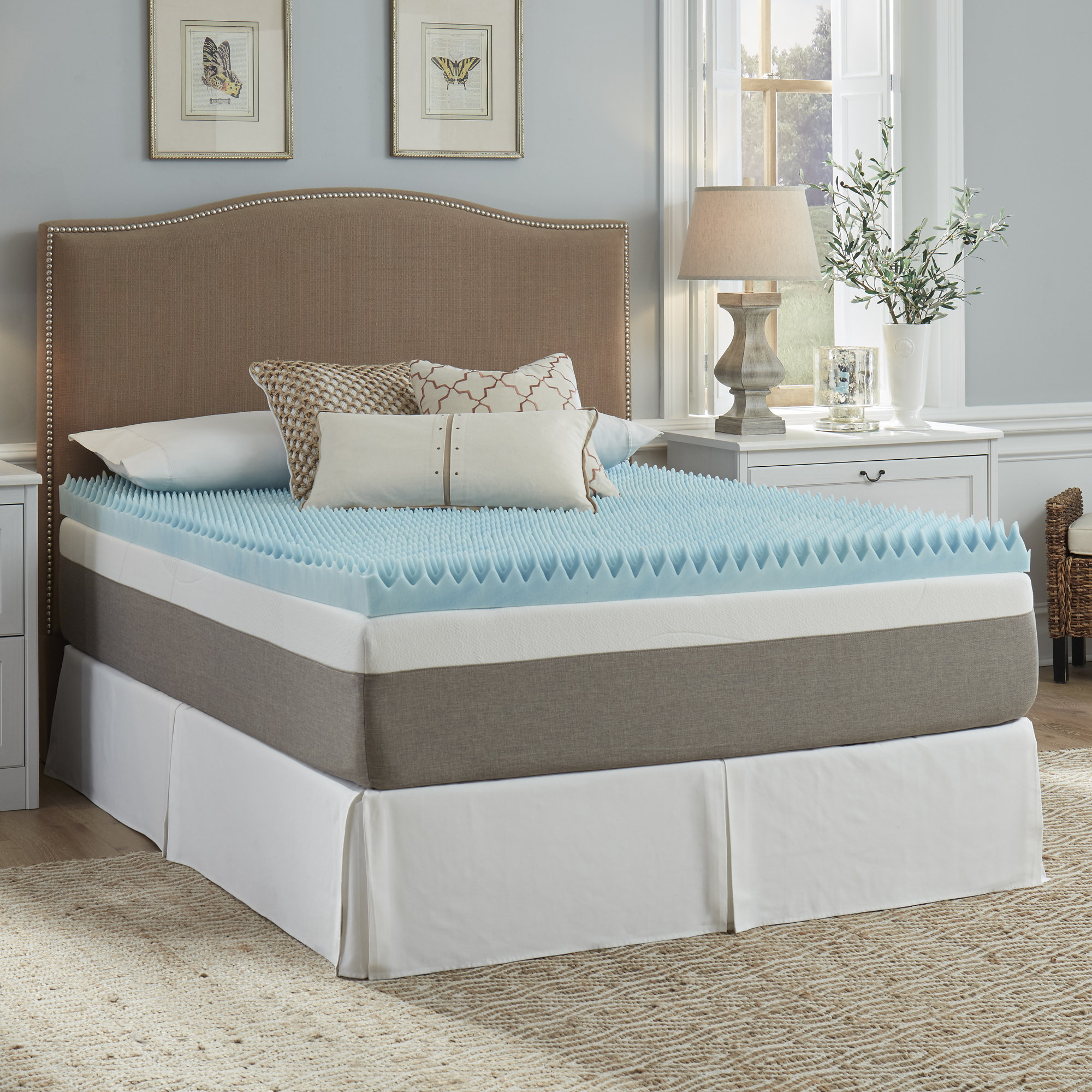 Slumber Solutions 4" Reversible Gel Memory Foam Mattress Topper ...